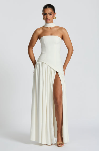 Maliyah Maxi Dress - Ivory Dress Babyboo Fashion Premium Exclusive Design