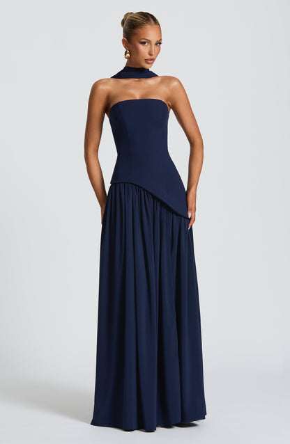 Maliyah Maxi Dress - Navy Dress Babyboo Fashion Premium Exclusive Design