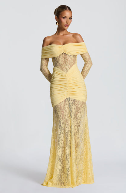 Sauline Maxi Dress - Lemon Dress Babyboo Fashion Premium Exclusive Design