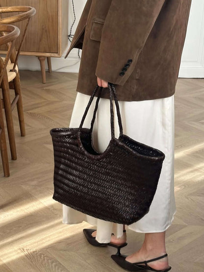 SEAME - Rica Woven Faux Leather Bag Black Regular