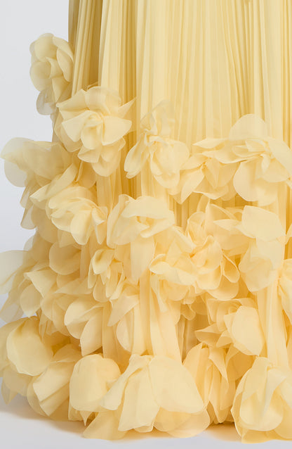 Delphine Floral Gown - Lemon